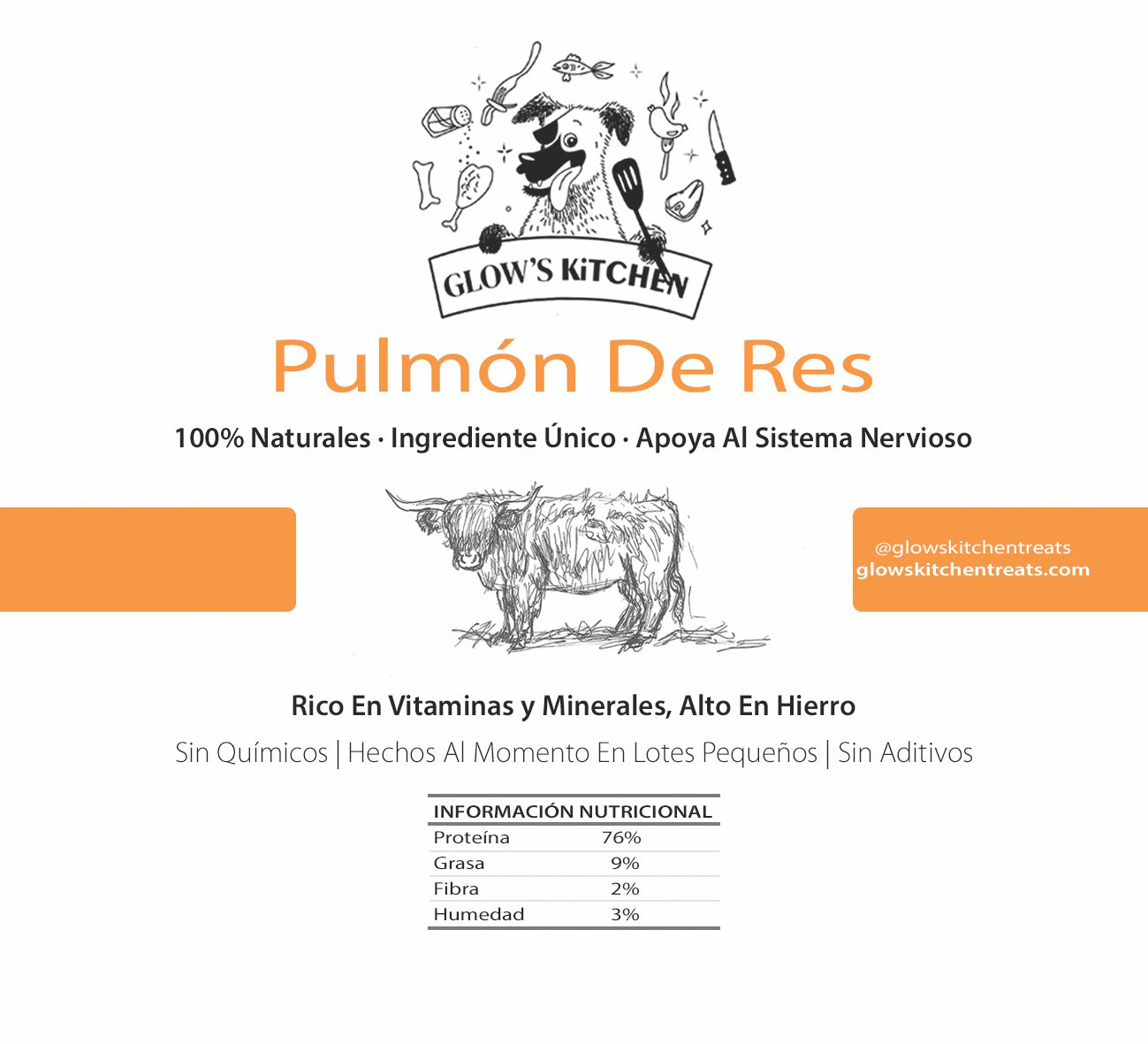 Pulmón De Res Deshidratado 120 gramos